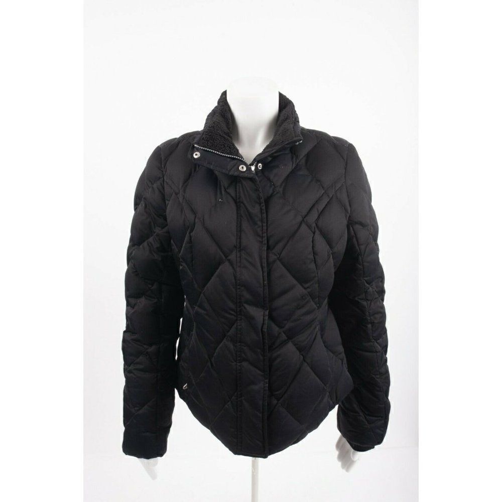 Eddie Bauer Women’s Black Goose Down Coat Jacket EB 650 Fill Power M Medium